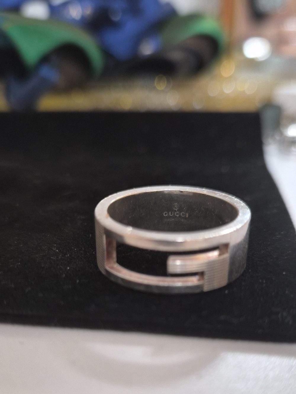 Vintage Sterling Silver Gucci Ring Size 8